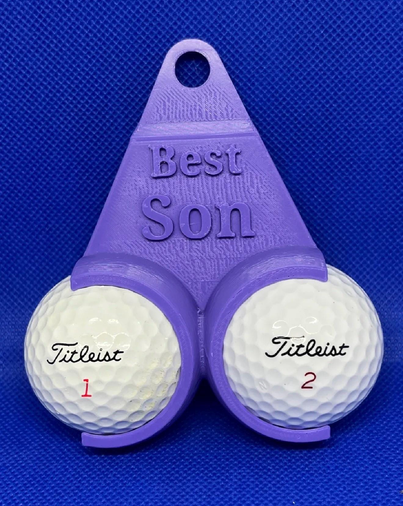 Golf Ball Holder Keychain, Custom Golf Gift, Holds 2 Balls & 2–4 Tees, Carabiner Golf Bag Accessory, Personalized Option