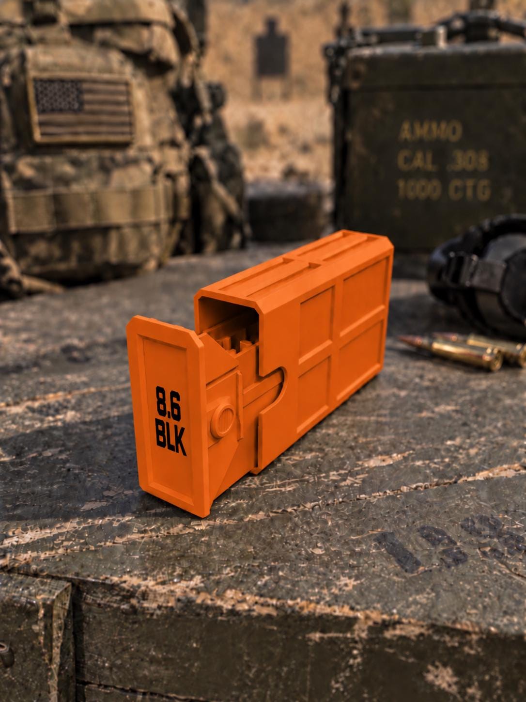 8.6 Blackout Ammo Box – 20 Round Stackable 3D Printed Case (PLA)