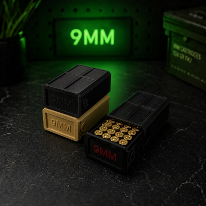 9MM Custom Printed Ammunition Stackable Storage boxes.