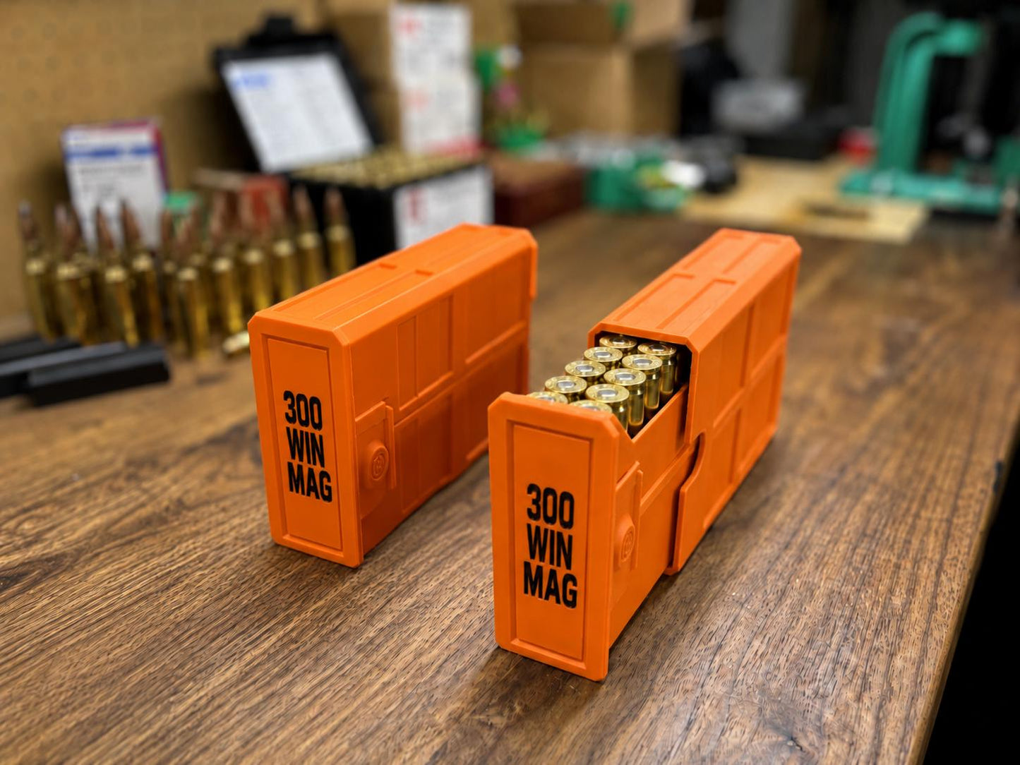 300 Winchester Magnum Ammo Box | 20 Round Stackable Storage Case | Dual-Latch Ammo Holder