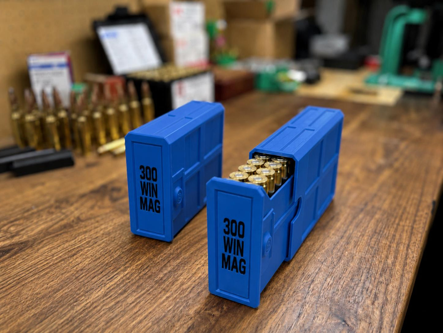 300 Winchester Magnum Ammo Box | 20 Round Stackable Storage Case | Dual-Latch Ammo Holder