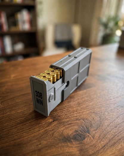 308 Winchester Magnum Ammo Box | 20 Round Stackable Storage Case | Dual-Latch Ammo Holder
