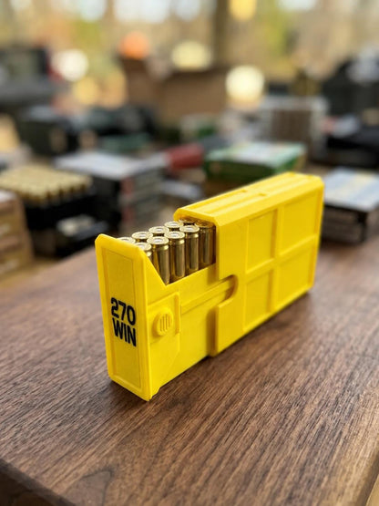 270 Winchester Magnum Ammo Box | 20 Round Stackable Storage Case | Dual-Latch Ammo Holder