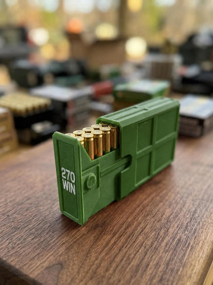 270 Winchester Magnum Ammo Box | 20 Round Stackable Storage Case | Dual-Latch Ammo Holder