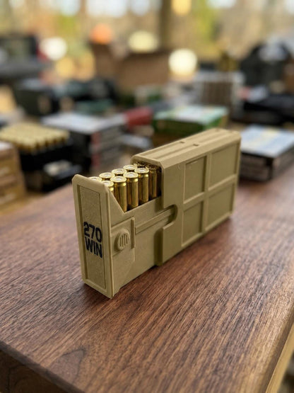 270 Winchester Magnum Ammo Box | 20 Round Stackable Storage Case | Dual-Latch Ammo Holder