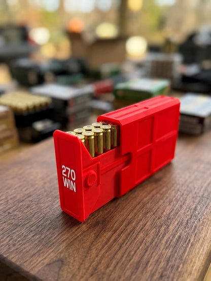 270 Winchester Magnum Ammo Box | 20 Round Stackable Storage Case | Dual-Latch Ammo Holder