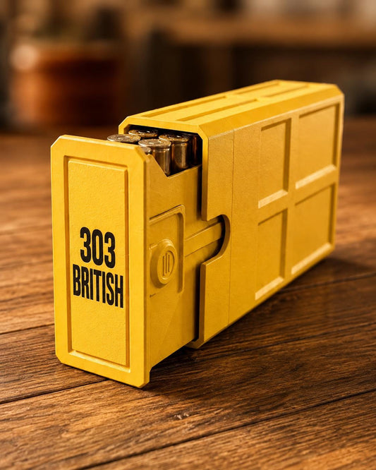 303 British Ammo Box | 20-Round Ammunition Storage Case | Stackable Sliding Cartridge Organizer