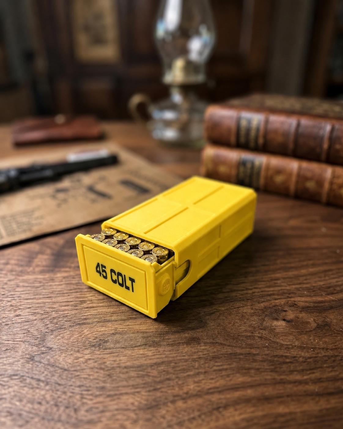 45 Colt Ammo Box – 50 Round Capacity – Stackable Sliding Drawer Ammunition Storage Case