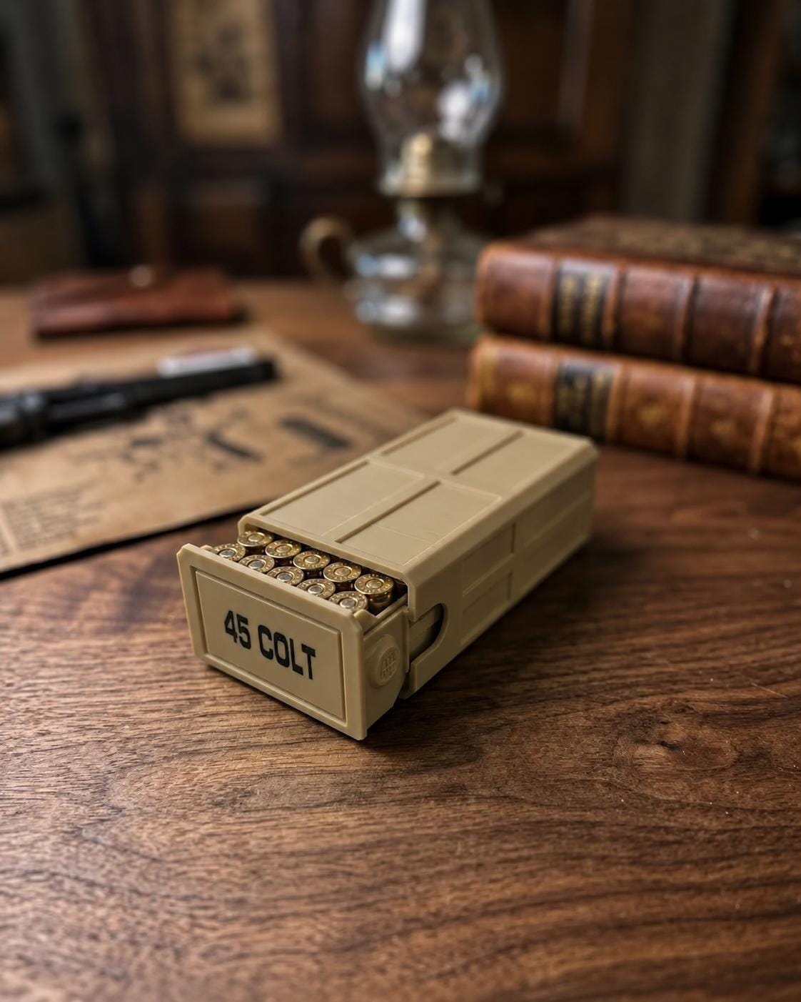 45 Colt Ammo Box – 50 Round Capacity – Stackable Sliding Drawer Ammunition Storage Case