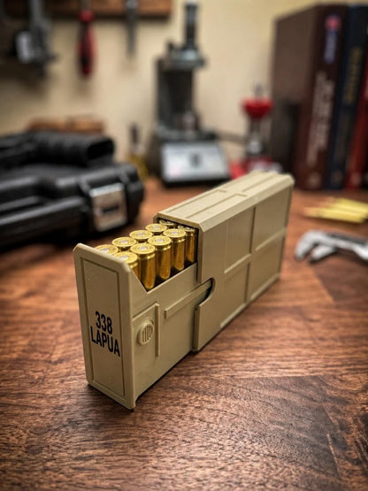 338 Lapua Ammo Box – 20 Round Stackable Storage Case (Made in USA)