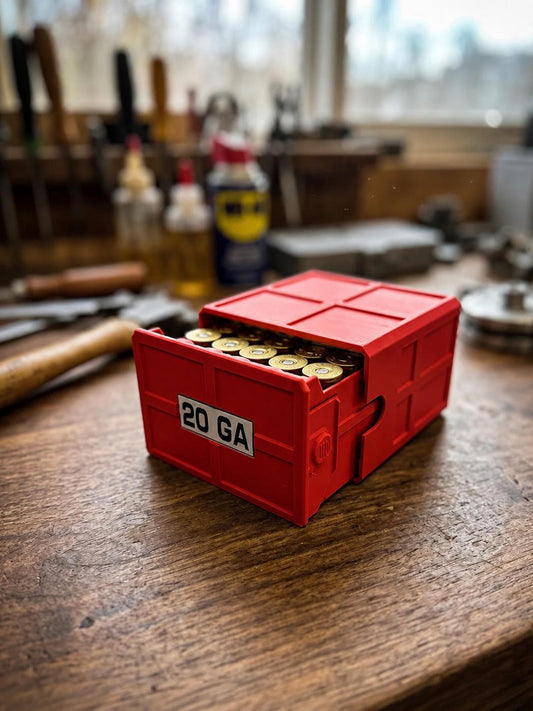 20 Gauge Shotshell Ammo Box – 25 Round Stackable Storage Case