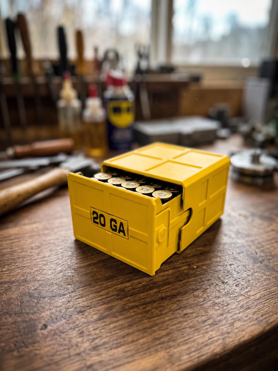 20 Gauge Shotshell Ammo Box – 25 Round Stackable Storage Case