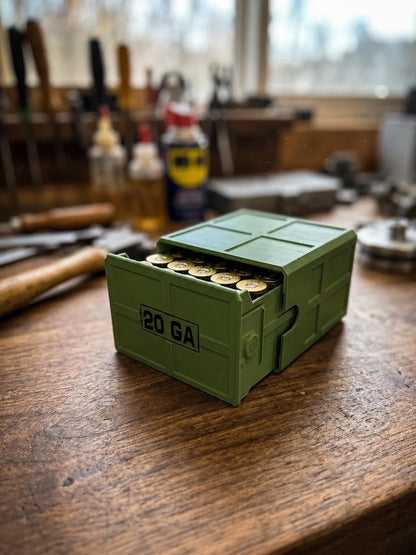 20 Gauge Shotshell Ammo Box – 25 Round Stackable Storage Case