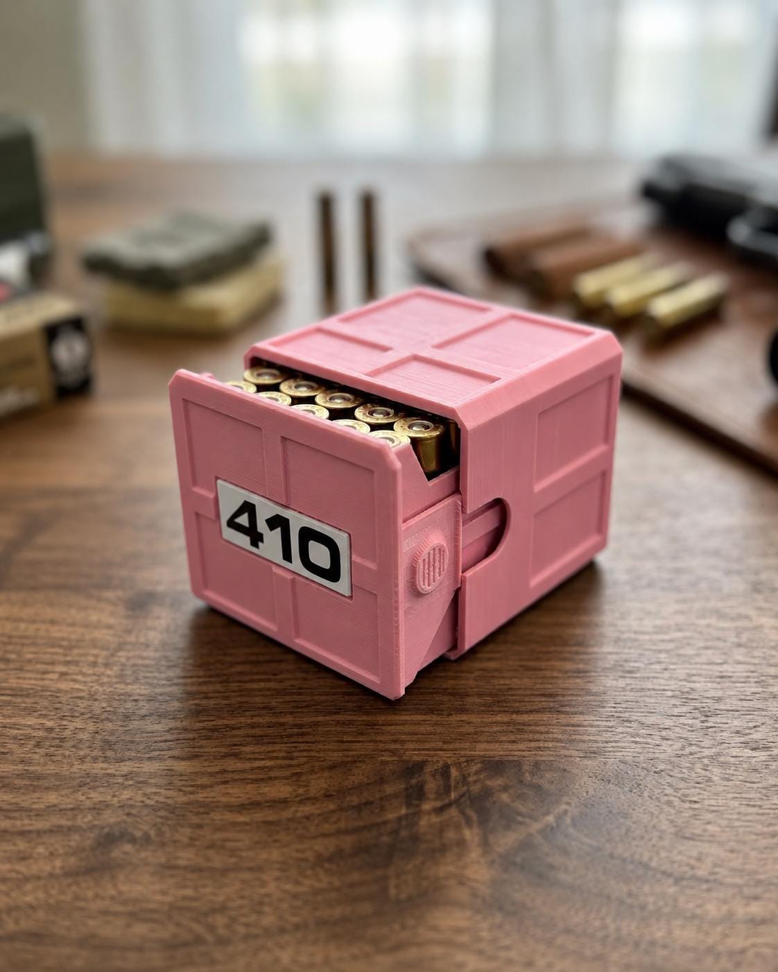 410 Ammo Box – 25-Round Shotshell Storage Case, Stackable Sliding Drawer, Made USA