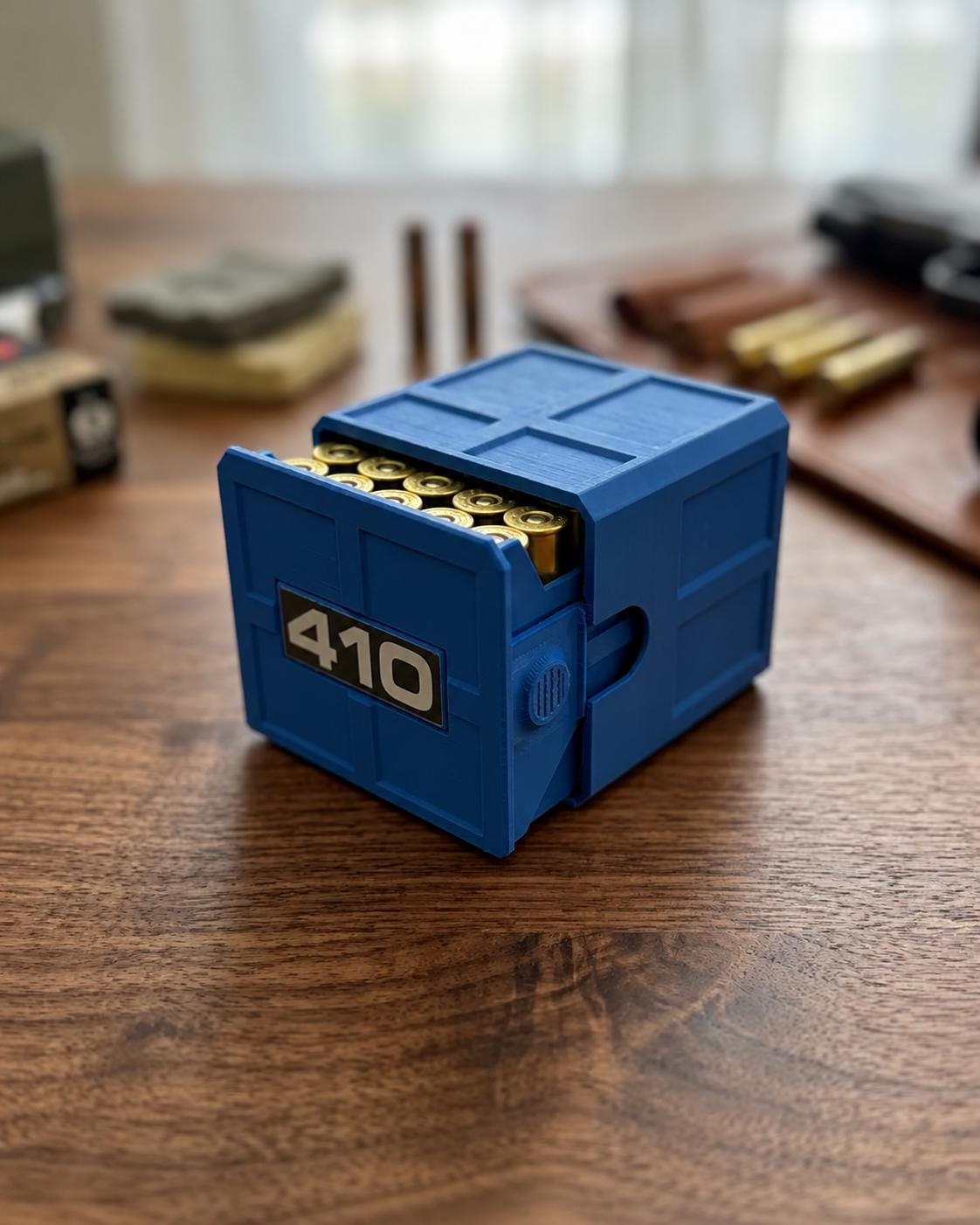 410 Ammo Box – 25-Round Shotshell Storage Case, Stackable Sliding Drawer, Made USA