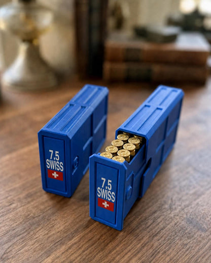 7.5x55 Swiss Ammo Box – 20 Round Capacity – Stackable Sliding Ammunition Storage Case