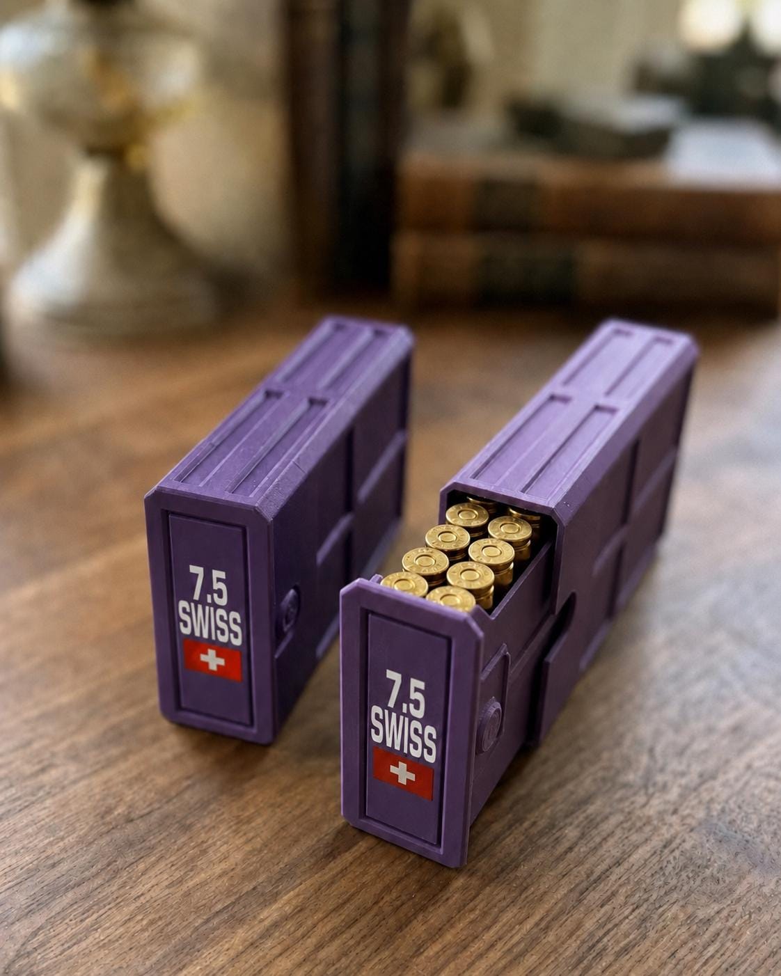 7.5x55 Swiss Ammo Box – 20 Round Capacity – Stackable Sliding Ammunition Storage Case