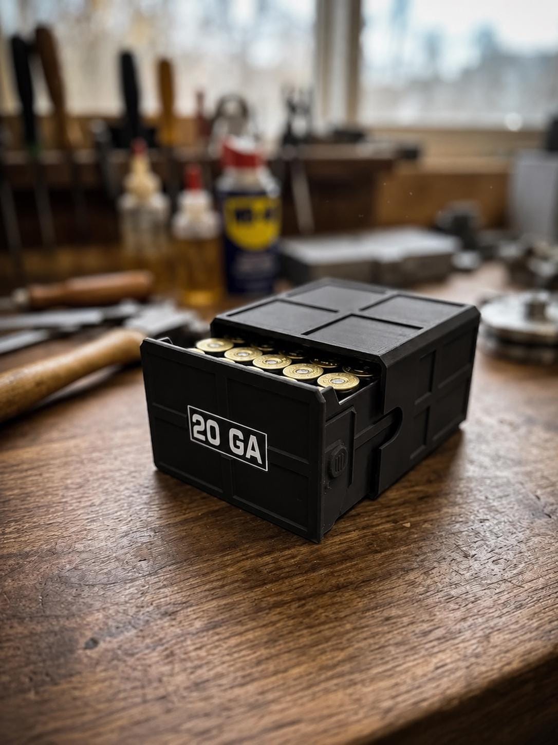 20 Gauge Shotshell Ammo Box – 25 Round Stackable Storage Case