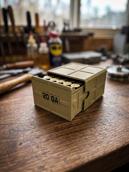 20 Gauge Shotshell Ammo Box – 25 Round Stackable Storage Case