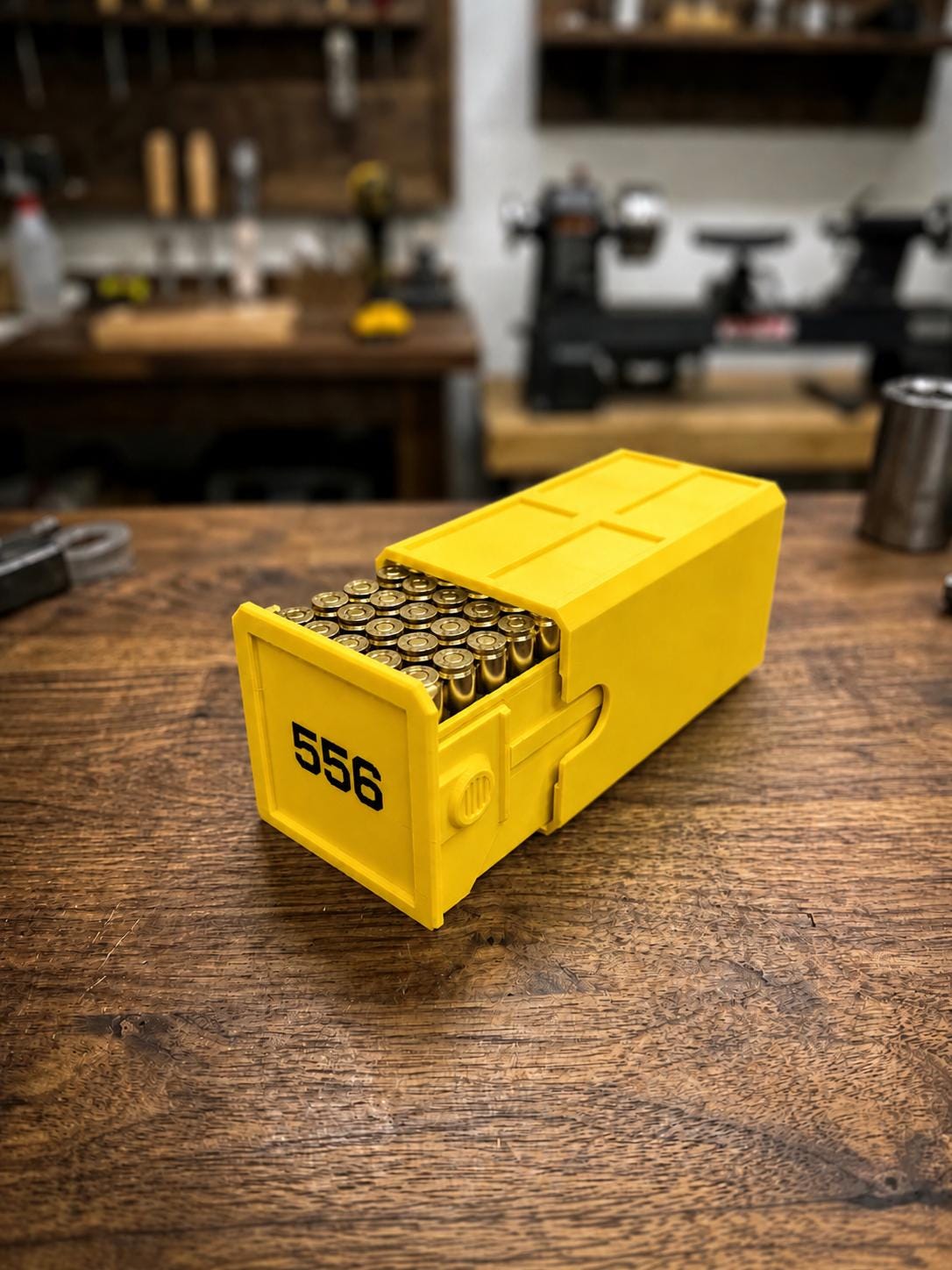 5.56 Ammo Box – 50 Round Stackable Ammunition Storage Case – Sliding Drawer with Dual Latches