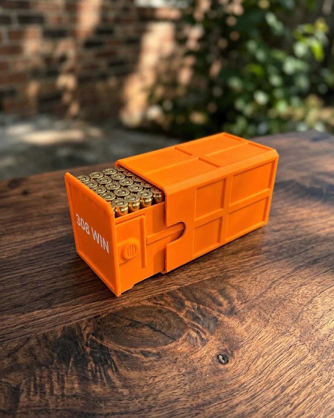 308 Winchester Magnum Ammo Box | 50 Round Stackable Storage Case | Dual-Latch