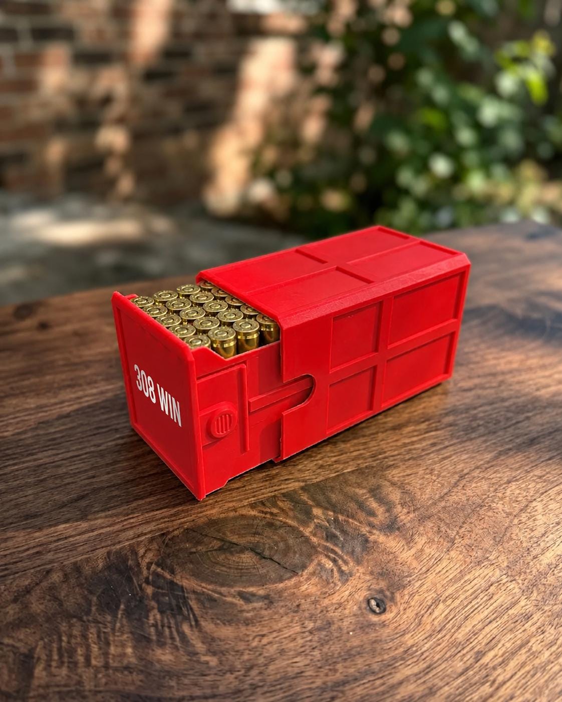 308 Winchester Magnum Ammo Box | 50 Round Stackable Storage Case | Dual-Latch Ammo Holder