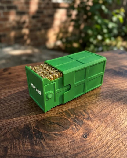 308 Winchester Magnum Ammo Box | 50 Round Stackable Storage Case | Dual-Latch