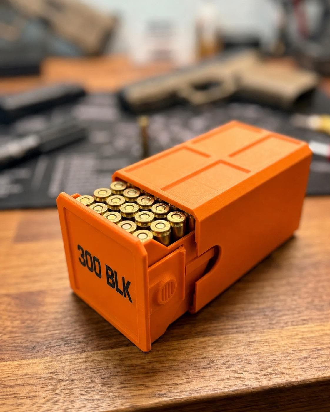 300 Blackout Ammo Box, 50-Round Stackable Ammunition Storage Case. Custom Colors