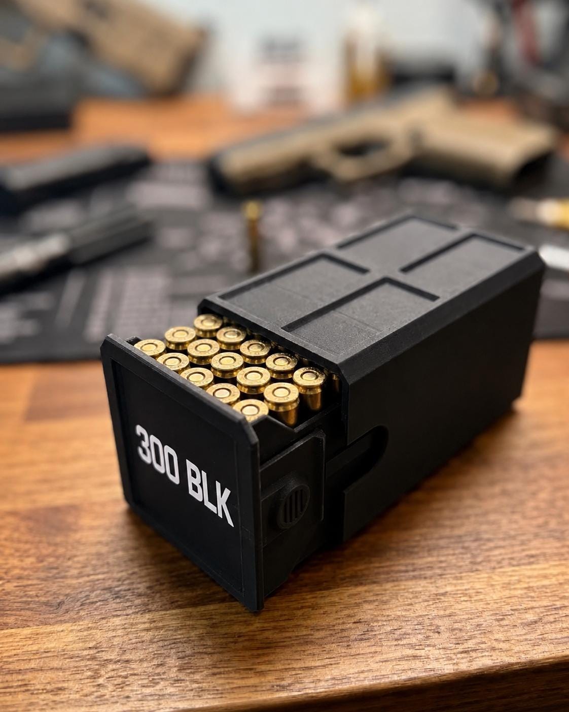300 Blackout Ammo Box, 50-Round Stackable Ammunition Storage Case. Custom Colors