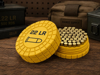22LR Pocket Ammo Box – 55 Round Capacity – Compact Stackable Sliding Ammunition Storage Case
