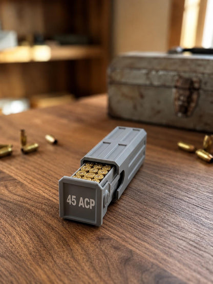 45 ACP Ammo Case – 16 Round Stackable Pocket Storage Box