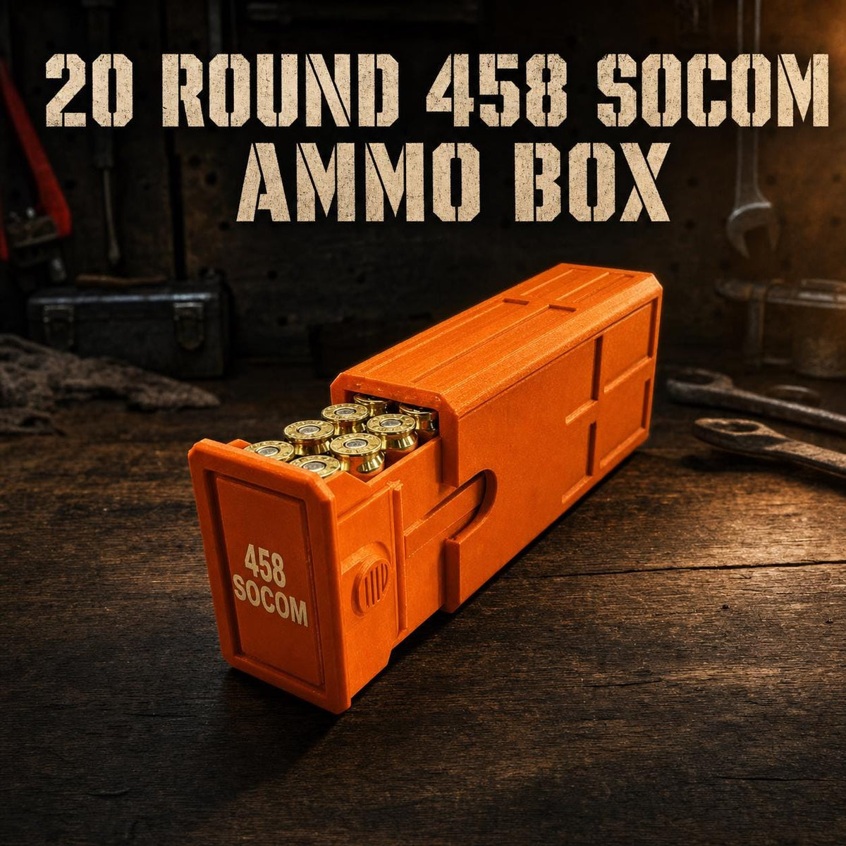 458 SOCOM 20-Round Ammo Box – Stackable Storage Organization Case