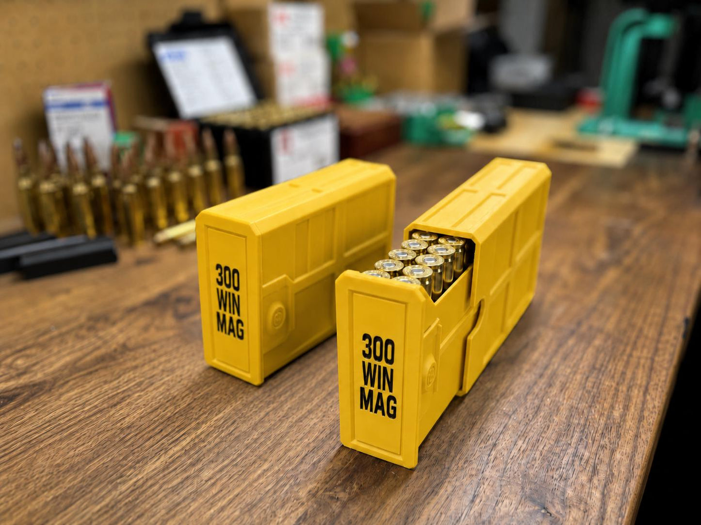 300 Winchester Magnum Ammo Box | 20 Round Stackable Storage Case | Dual-Latch Ammo Holder