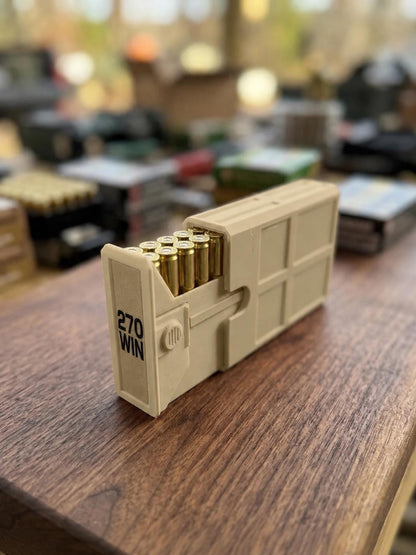 270 Winchester Magnum Ammo Box | 20 Round Stackable Storage Case | Dual-Latch Ammo Holder