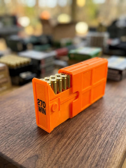 270 Winchester Magnum Ammo Box | 20 Round Stackable Storage Case | Dual-Latch Ammo Holder