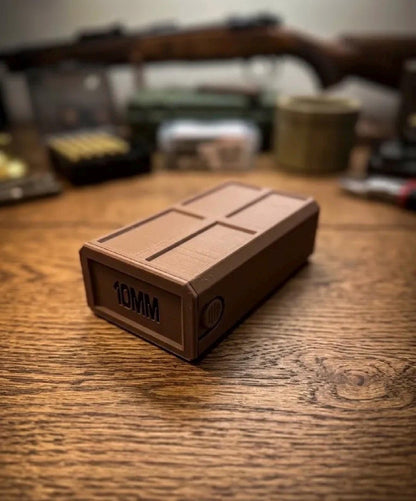 10MM Ammo Storage Box – 50 Round Stackable Case, Secure Latches, Personalized Colors