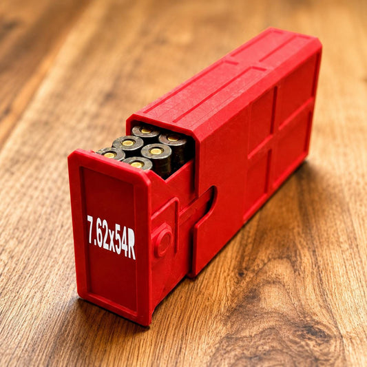 7.62x54R Ammo Storage Box – 20-Round Stackable Sliding Case