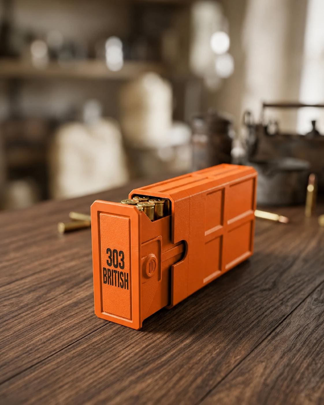 303 British Ammo Box | 20-Round Ammunition Storage Case | Stackable Sliding Cartridge Organizer