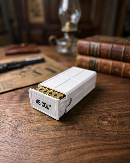 45 Colt Ammo Box – 50 Round Capacity – Stackable Sliding Drawer Ammunition Storage Case