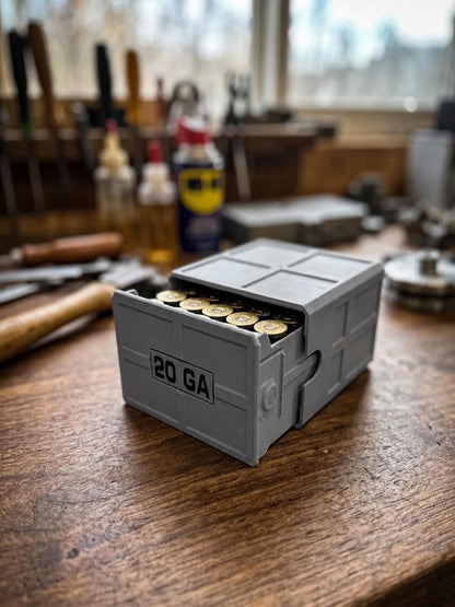 20 Gauge Shotshell Ammo Box – 25 Round Stackable Storage Case