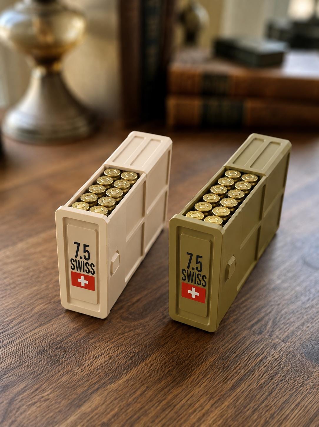 7.5x55 Swiss Ammo Box – 20 Round Capacity – Stackable Sliding Ammunition Storage Case