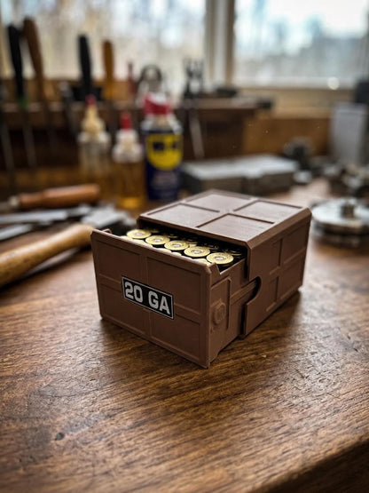 20 Gauge Shotshell Ammo Box – 25 Round Stackable Storage Case