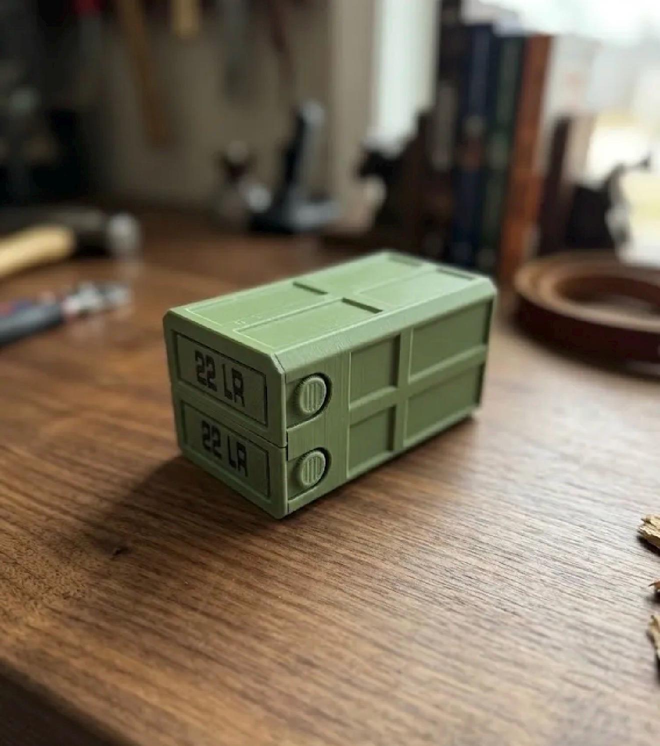 22LR Ammo Box – 210 Round Capacity – Stackable Sliding Ammunition Storage Case
