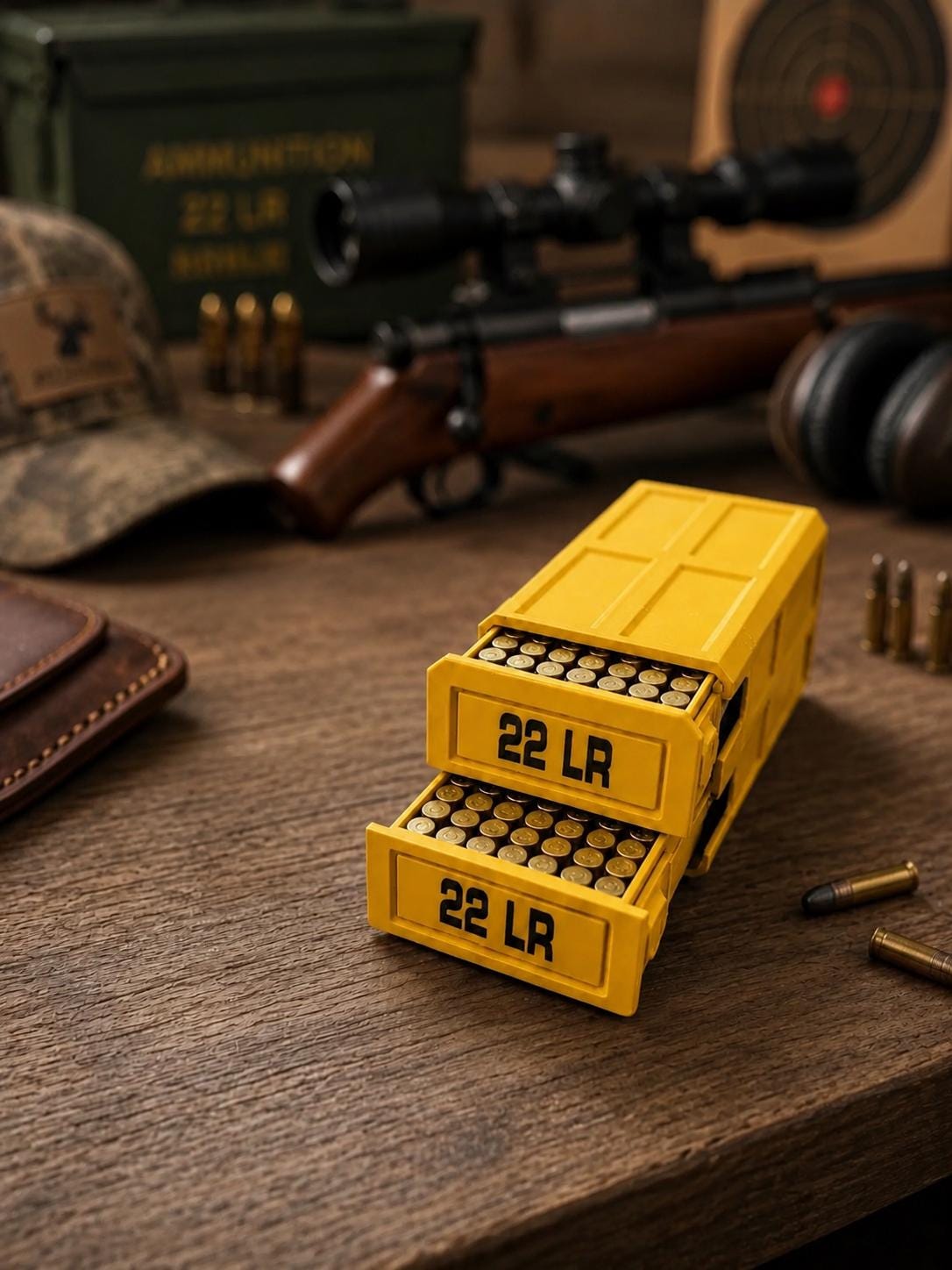 22LR Ammo Box – 210 Round Capacity – Stackable Sliding Ammunition Storage Case