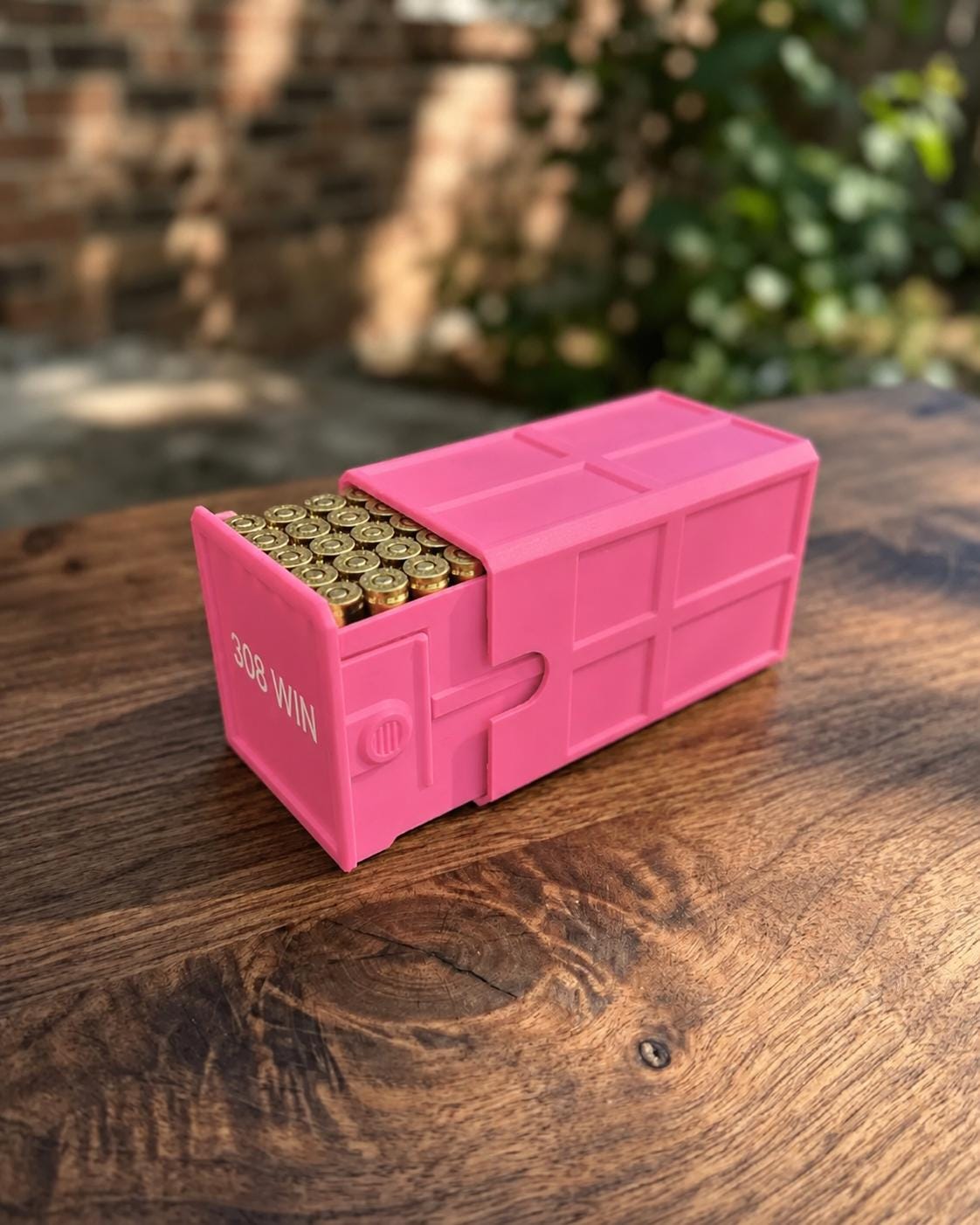 308 Winchester Magnum Ammo Box | 50 Round Stackable Storage Case | Dual-Latch Ammo Holder