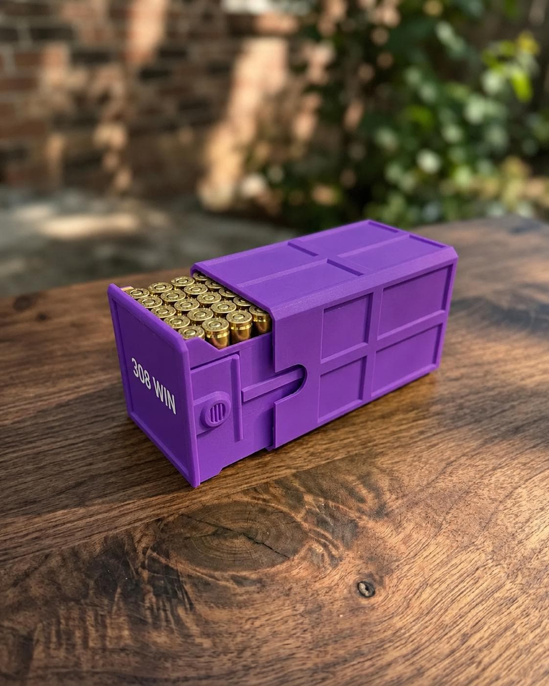 308 Winchester Magnum Ammo Box | 50 Round Stackable Storage Case | Dual-Latch