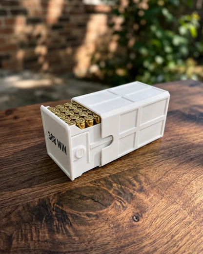 308 Winchester Magnum Ammo Box | 50 Round Stackable Storage Case | Dual-Latch Ammo Holder