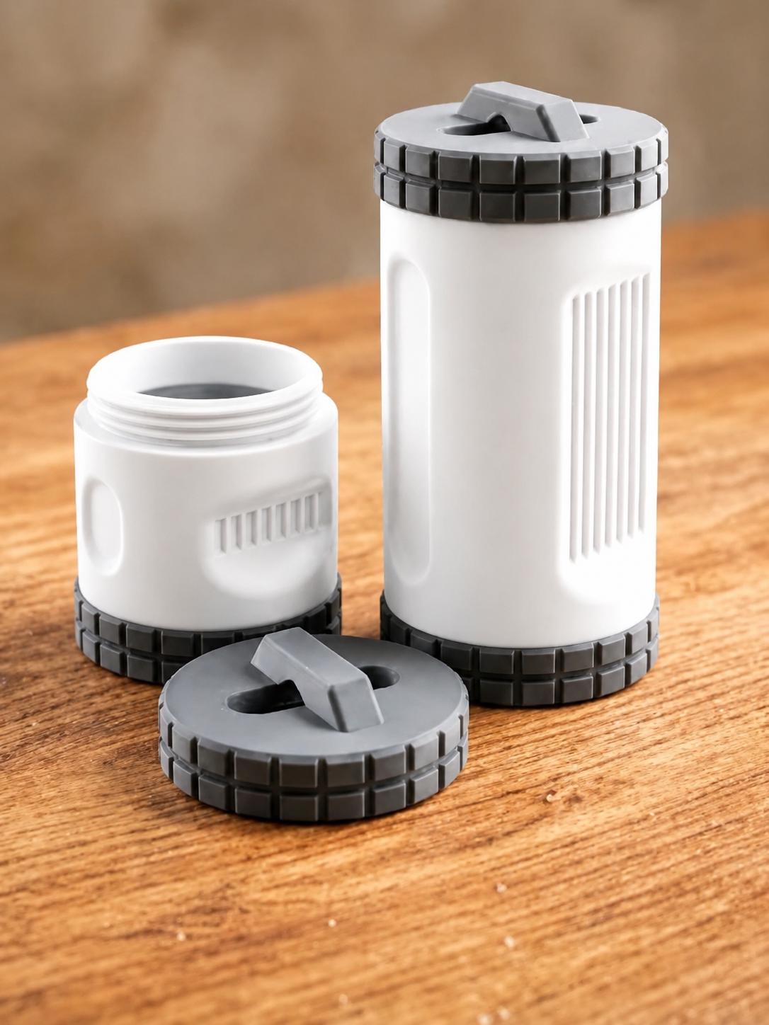 Rugged Storage Container, Tactical Screw Top Utility Capsule, EDC Gear Container with Lanyard Hole. Gift for outdoor hunter dad