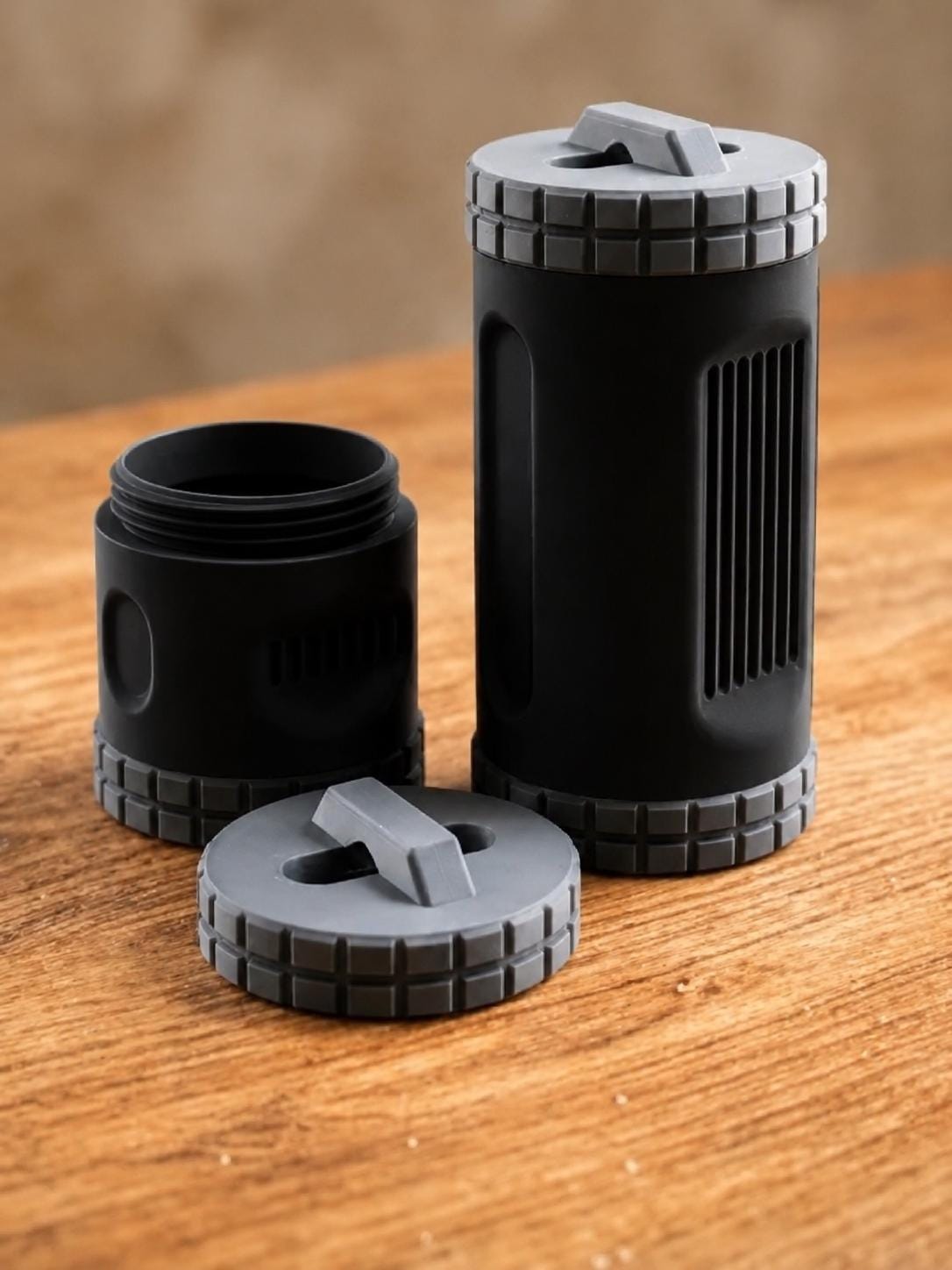Rugged Storage Container, Tactical Screw Top Utility Capsule, EDC Gear Container with Lanyard Hole. Gift for outdoor hunter dad
