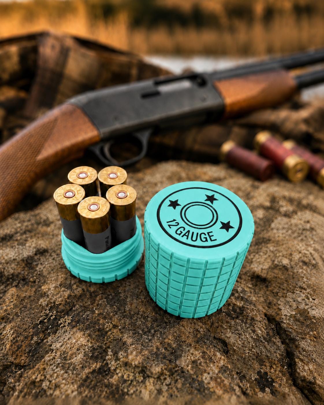 12 Gauge 5-Round Shotgun Shell Holder – Frag Pattern Ammo Storage Case